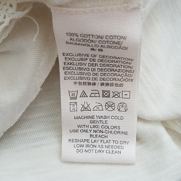 Free People Crochet Inset T Shirt Size XS - Picture 8 of 8